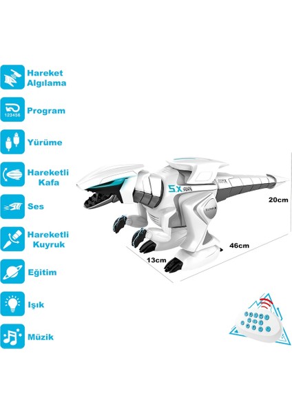 G17 Kumandalı Şarjlı Etkileşimli Robot Dinazor -Vardem Oyuncak