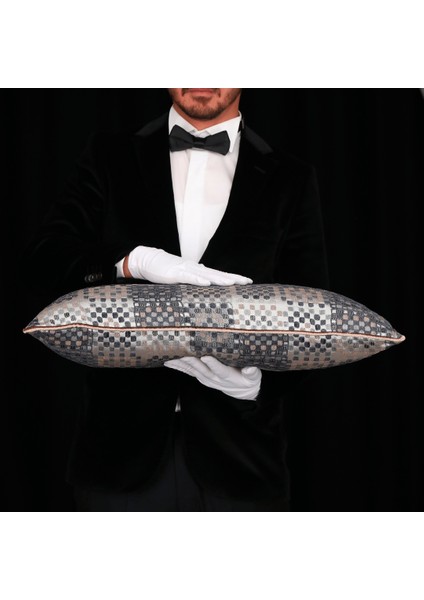 Vicente Benek Luxury Viskon Şönil 35*65 Biyeli Kırlent Çok Renkli