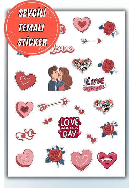 Sevgi Temalı Sticker Planner Ajanda Bullet Journal Için Uygun