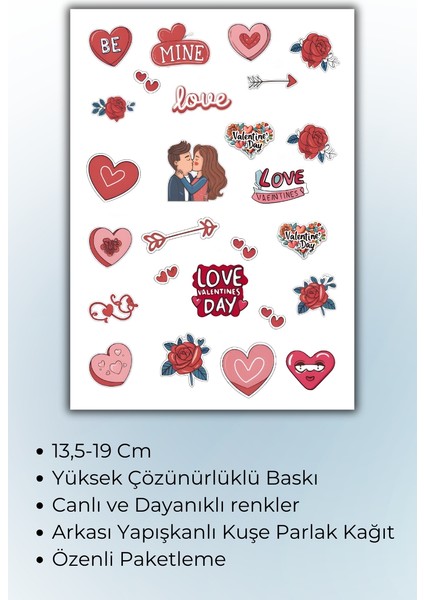 Sevgi Temalı Sticker Planner Ajanda Bullet Journal Için Uygun fiyatları