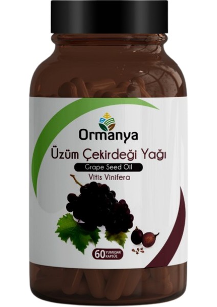 Üzüm Çekirdeği Yağı Içeren Takviye Edici Gıda 1000 Mg (60 Kapsül)