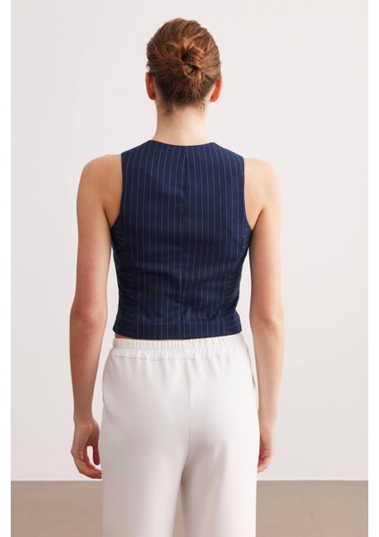 Beyaz Beli Lastikli Yüksek Bel Pijama Pantolon