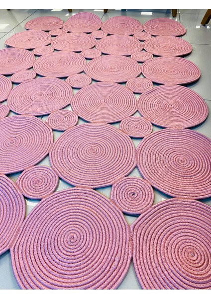 Jüt Hasır Görünümlü Desenli Modern El Örgüsü Dikdörtgen Halı Kilim