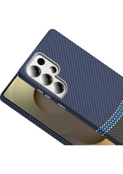 Samsung Galaxy S25 Ultra Kılıf M-Safe Şarj Özellikli Karbon Fiber Görünümlü Gros Kılıf modelleri