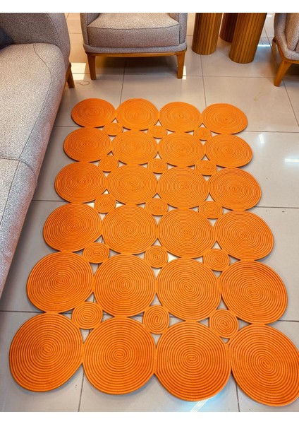 Jüt Hasır Görünümlü Desenli Modern El Örgüsü Dikdörtgen Halı Kilim
