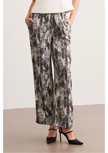 Beyaz Biyeli Yüksek Bel Pijama Pantolon fiyatları