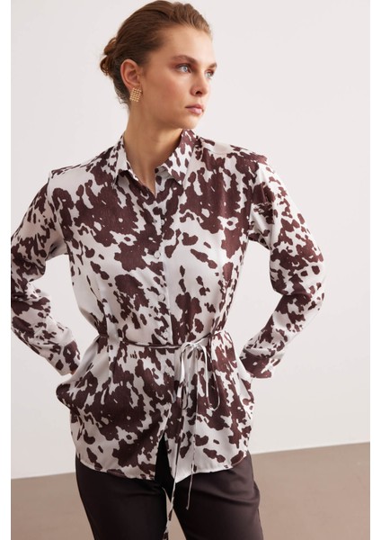 Mavi Bağlamalı Desenli Gömlek modelleri