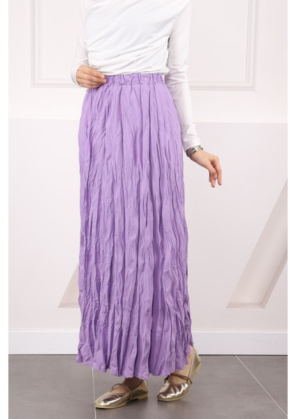 Lila Bel Lastikli Kraş Etek modelleri