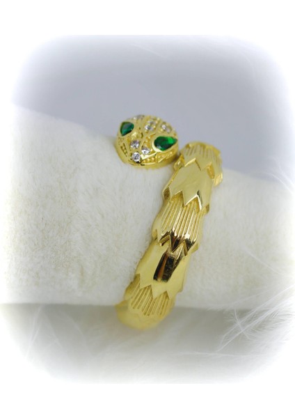 Bvlgari Yeşil Zirkon Taşlı 14 Ayar