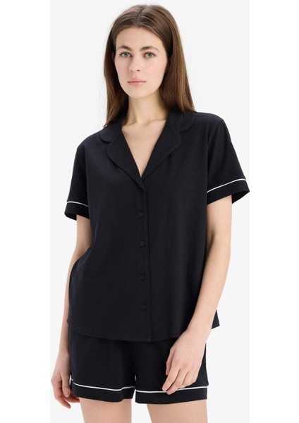 Pijama Takımı Kısa Kollu Üst Şort Alt-Fall in Love B8679AX25SP