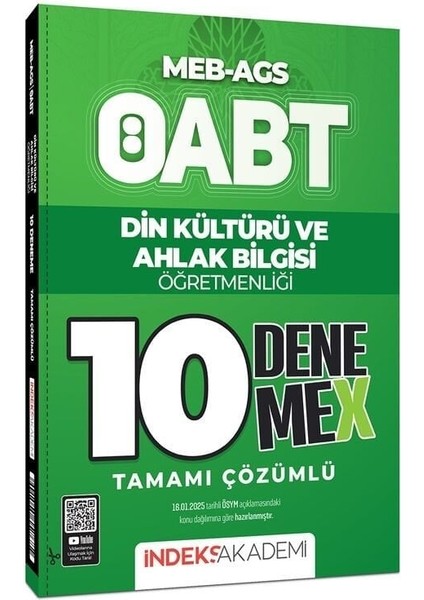 Indeks Akademi 2025 Öabt Meb-Ags Din Kültürü ve Ahlak Bilgisi 10 Denemex Çözümlü Indeks Akademi Yayıncılık