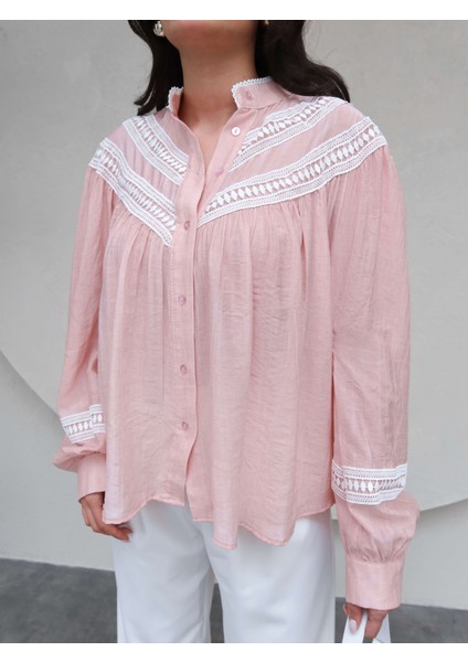 Dantel Detaylı Oversize Gömlek modelleri