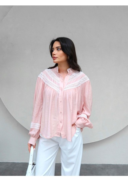 Dantel Detaylı Oversize Gömlek fırsatları