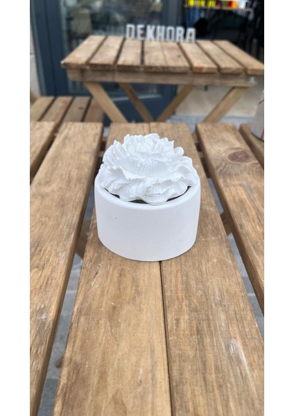 Beton Saksı Mum Şakayık Kapaklı