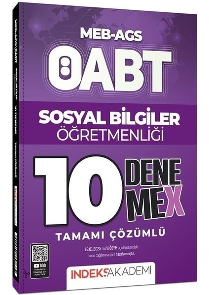 Indeks Akademi 2025 Öabt Meb-Ags Sosyal Bilgiler Öğretmenliği 10 Denemex Çözümlü Indeks Akademi Yayıncılık