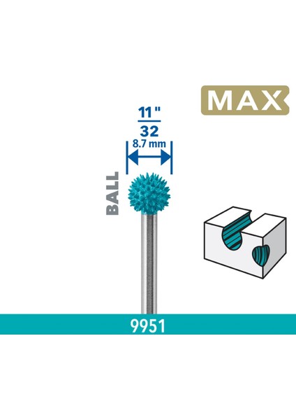 Max Power Carving Bilye Şekilli Elektrikli Oyma Ucu - 26159951DM