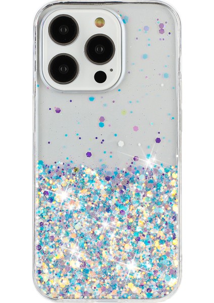 iPhone 14 Pro Max Için Darbeye Dayanıklı Telefon Kılıfı Epoksi Tpu Parıltılı Işıltılı Parlak Kapak-Beyaz (Yurt Dışından) fiyatları