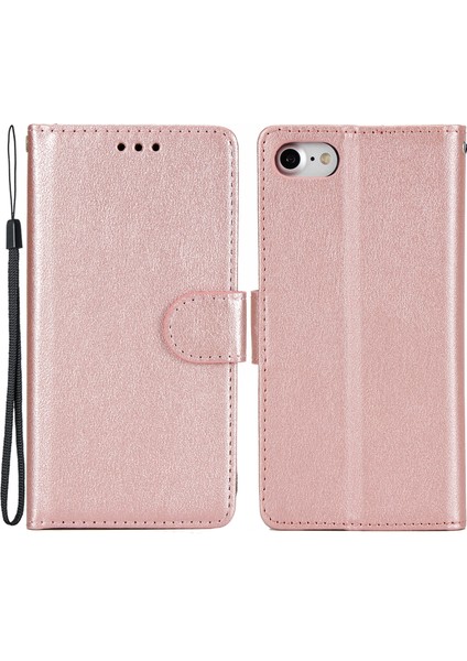 IPhone 7/8 Kılıf Pu Deri 3 Kart Yuvaları Stand Telefon Kapağı-Gül Altın (Yurt Dışından)