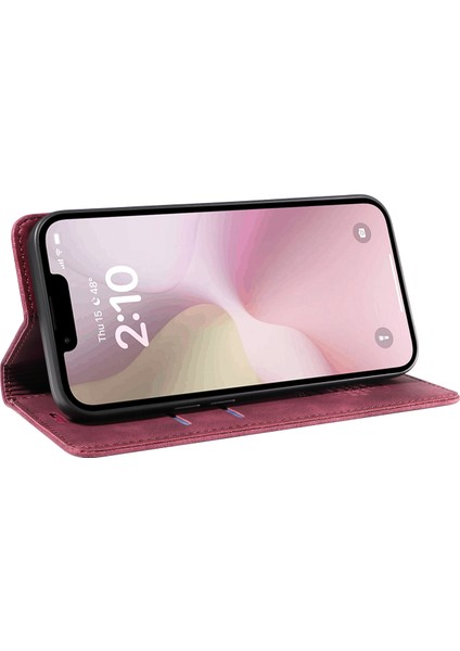 iPhone SE(2024)CÜZDAN Kılıfı Rfıd Engelleme Deri+Tpu Darbeye Dayanıklı Telefon Kabuğu-Kırmızı (Yurt Dışından) modelleri