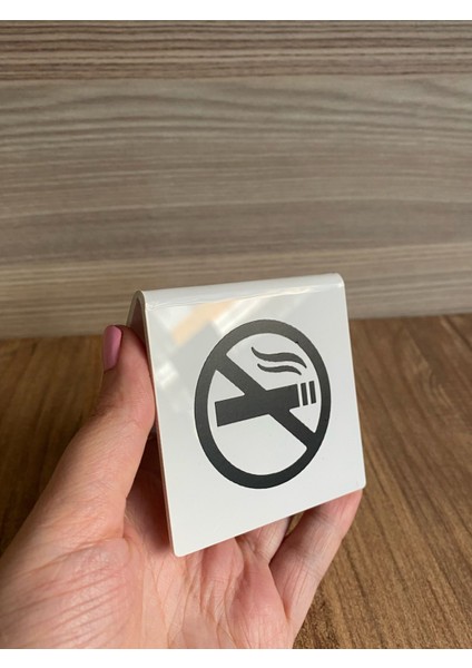 Beyaz Parlak Masaüstü Sigara Içilmez Isimlik (Çift Yönlü) fiyatları