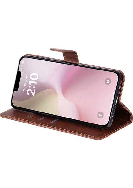 iPhone SE(2024)CÜZDAN Kılıfı Fermuarlı Cep Deri Telefon Kılıfı -Kahverengi (Yurt Dışından)