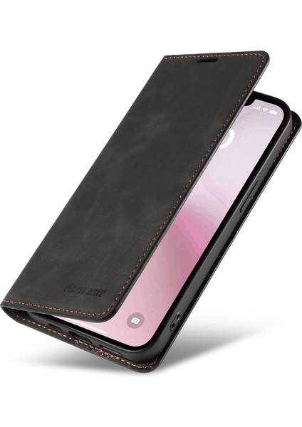 iPhone SE(2024) Için Kılıf Cilt-Dokunmatik Deri Manyetik Emme Telefon Kapağı-Siyah (Yurt Dışından) fırsatları
