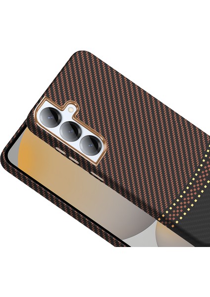 Samsung Galaxy S25 Kılıf M-Safe Şarj Özellikli Karbon Fiber Görünümlü Gros Kılıf modelleri