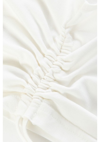 Kadın Yan Bağcık Detaylı Pamuklu Crop Şort Pijama Takımı