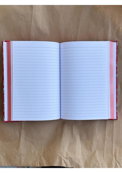 Atakids Lizy Deri Kapaklı Çiçek Desenli Çizgili Defter | 14X20 cm | 70 Yaprak | Sert Kapak |