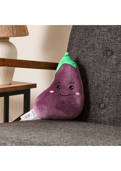 Soft Patlıcan Figürlü Yastık - Mor - 25 cm