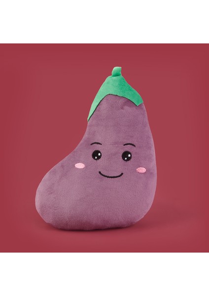 Soft Patlıcan Figürlü Yastık - Mor - 25 cm