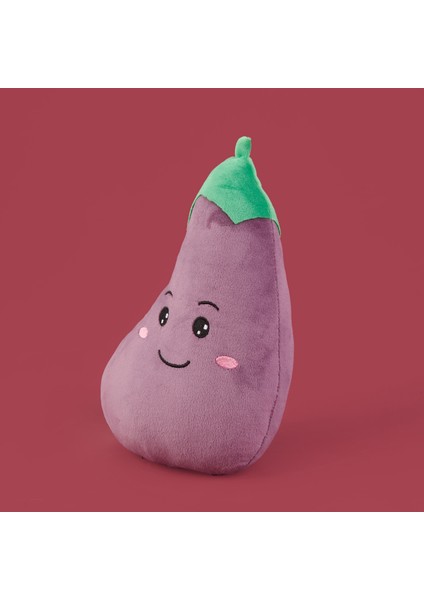 Soft Patlıcan Figürlü Yastık - Mor - 25 cm