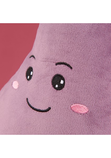 Soft Patlıcan Figürlü Yastık - Mor - 25 cm