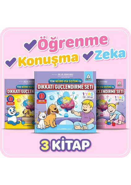 Osman Abalı Dikkati Güçlendirme Seti 1 Yaş + Mutlu Bebeğin Günlüğü 4 Kitaplık Set modelleri