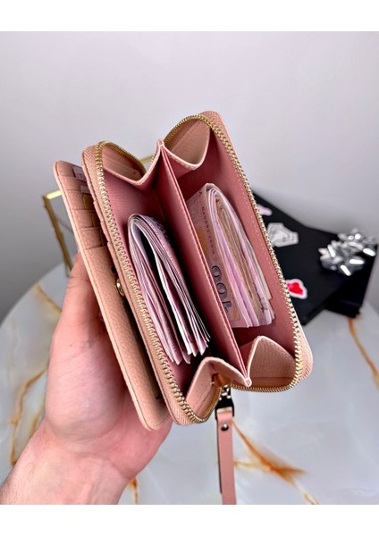 Hakiki Deri Çok Bölmeli Fermuarlı Lüks Elit Kadın Cüzdan 2091 fırsatları