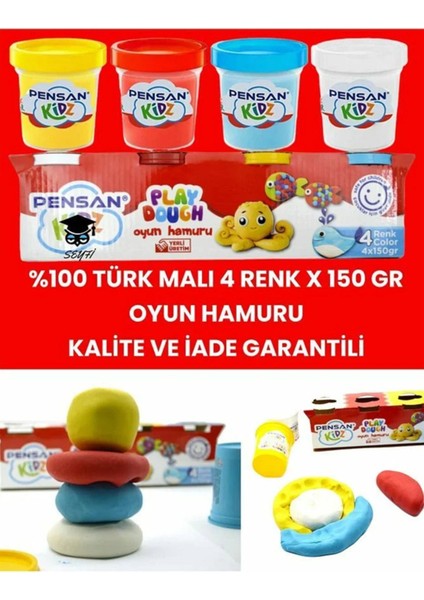 Kids %100 Yerli Oyun Hamuru 4X150 gr