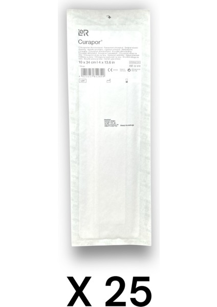 Curapor Cerrahi Örtü 10 x 34 cm - Ref 32918 - 25 Adet