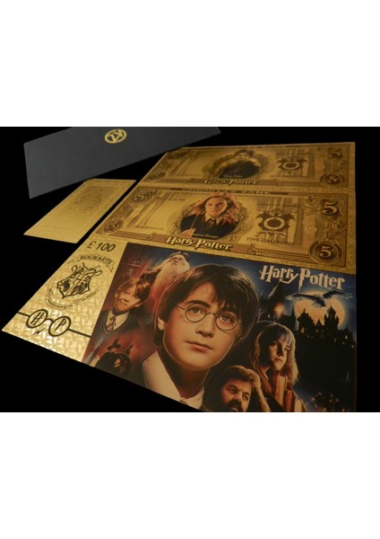24 Ayar Altın Kaplama 3lü Koleksiyonluk Harry Potter Filmi Kart Seti