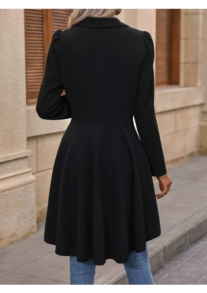 Üçaymoda Kadın Uzun Kollu Yakalı Önden Düğmeli Uzun Atlas Blazer Ceket fiyatları