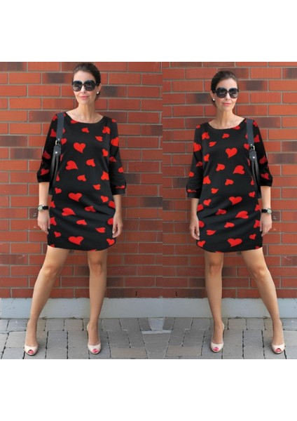 Üçaymoda Kadın Uzun Kollu Bisiklet Yaka Dalgıç Mini Boy Elbise modelleri