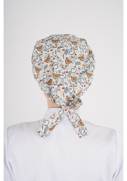 Gri Ayıcık Desenli Tesettür Doktor Hemşire Hastane Aşçı Cerrahi Bone modelleri