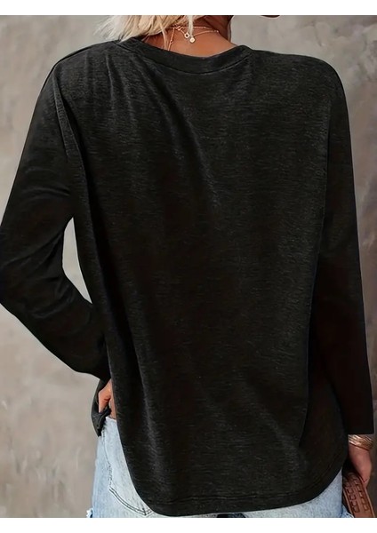 Üçaymoda Kadın Uzun Kollu Bisiklet Yaka Köpek Resimli Viskon Bluz fiyatları