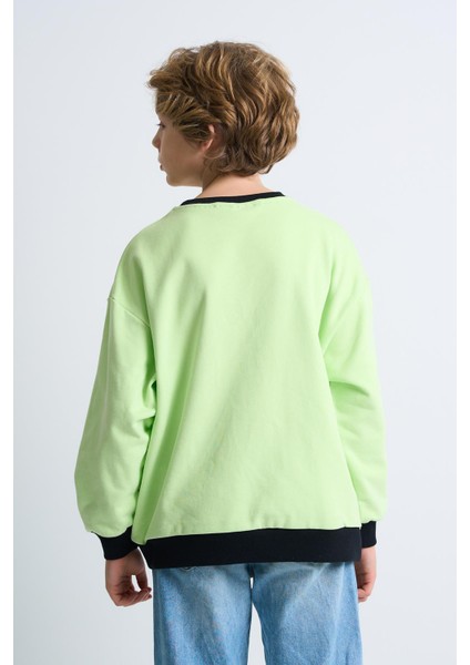 Alexandergardı Baskılı Bisiklet Yaka Çocuk Sweatshirt