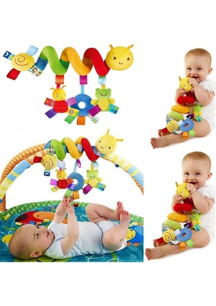 Beşik Puset Peluş Spiral Eğitici Çıngıraklı Oyuncak Bebek Arabası Asılan Yıkanabilen Oyuncağı 20 cm fırsatları