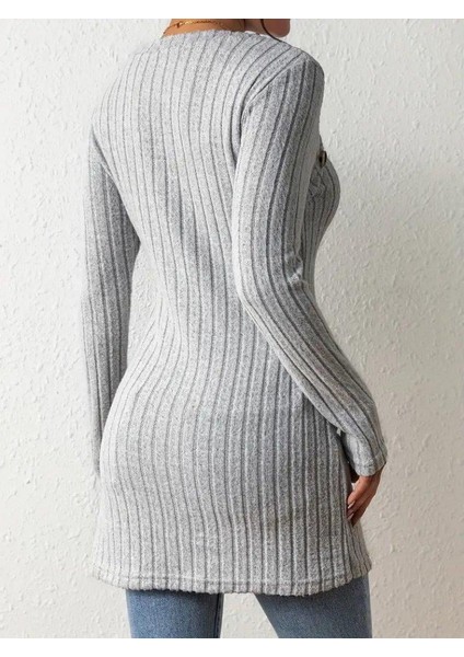 Üçaymoda Kadın Uzun Kollu Derin Kare Yaka Düğme Detay Şardonlu Kaşkorse Kruvaze Bluz modelleri