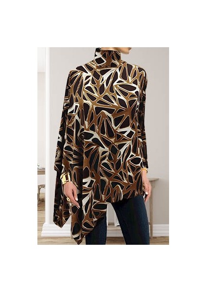 Üçaymoda Kadın Uzun Kollu Balıkçı Yaka Asimetrik Kesim Salaş Bluz fiyatları