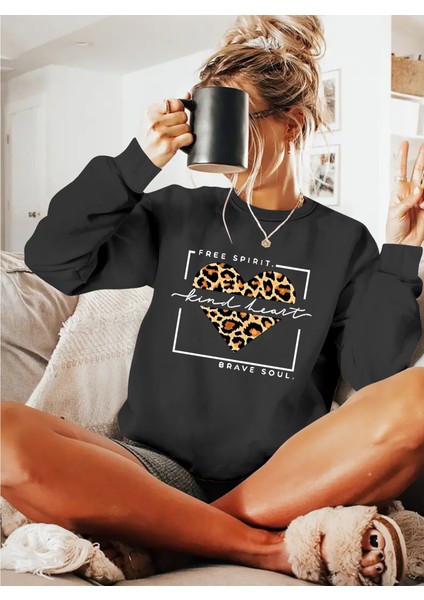 Üçaymoda Kadın Uzun Kollu Bisiklet Yaka Desenli Viskon Iki Iplik Bluz