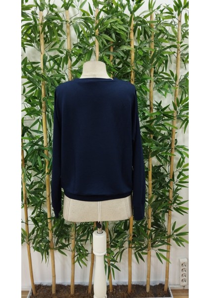 Üçaymoda Kadın Yılbaşı Özel Uzun Kollu Bisiklet Yaka Viskon Iki Iplik Bluz indirimleri