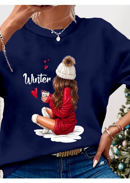 Üçaymoda Kadın Yılbaşı Özel Uzun Kollu Bisiklet Yaka Desenli Viskon Iki Iplik Bluz fiyatları