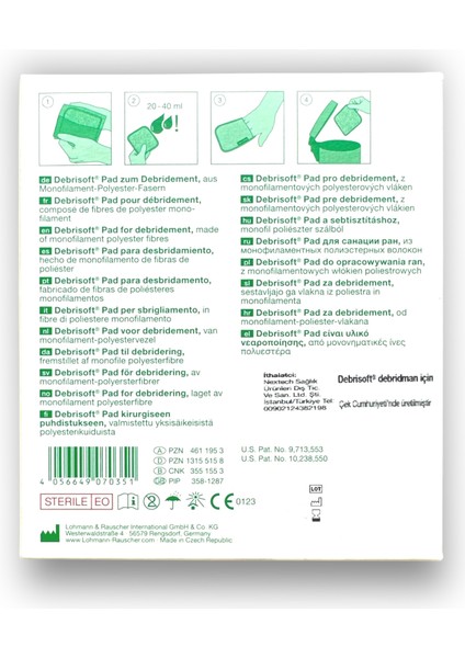Debrisoft Pad Mekanik Debridman Pedi 10 x 10 cm - Ref 34321 - 5 Adet